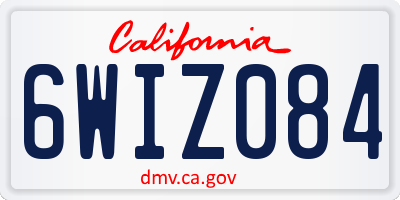 CA license plate 6WIZ084