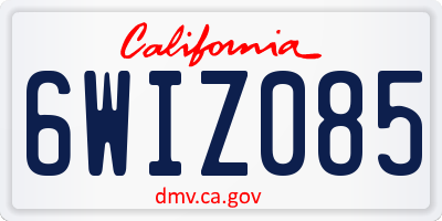CA license plate 6WIZ085