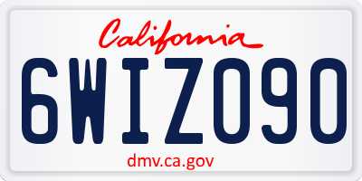 CA license plate 6WIZ090
