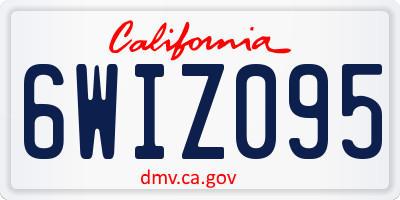 CA license plate 6WIZ095