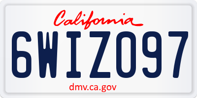 CA license plate 6WIZ097