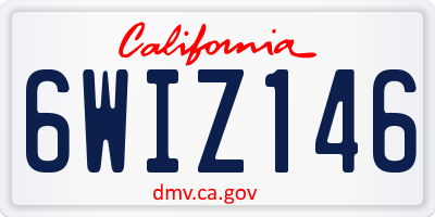 CA license plate 6WIZ146