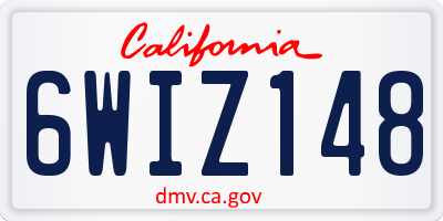 CA license plate 6WIZ148