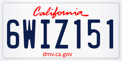 CA license plate 6WIZ151