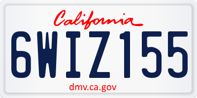 CA license plate 6WIZ155