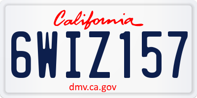 CA license plate 6WIZ157