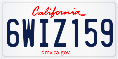 CA license plate 6WIZ159
