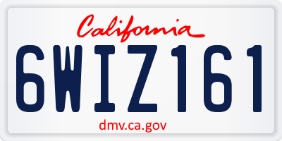 CA license plate 6WIZ161