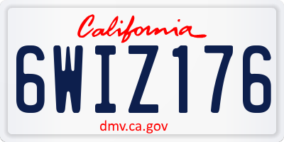 CA license plate 6WIZ176