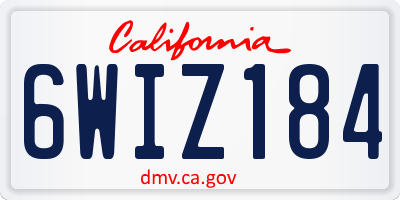 CA license plate 6WIZ184