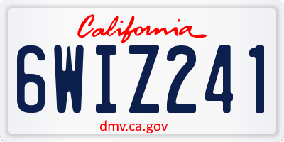 CA license plate 6WIZ241