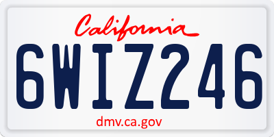 CA license plate 6WIZ246