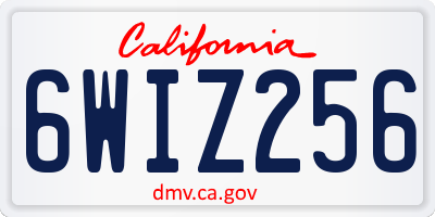 CA license plate 6WIZ256