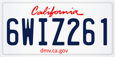 CA license plate 6WIZ261