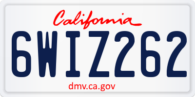 CA license plate 6WIZ262