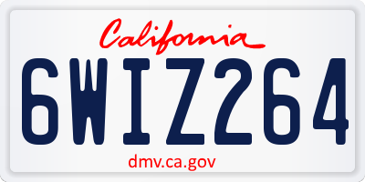 CA license plate 6WIZ264