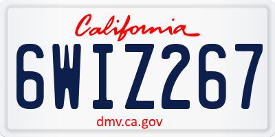 CA license plate 6WIZ267
