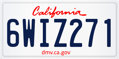 CA license plate 6WIZ271