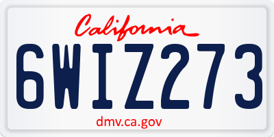 CA license plate 6WIZ273