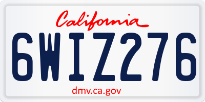 CA license plate 6WIZ276