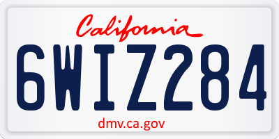 CA license plate 6WIZ284