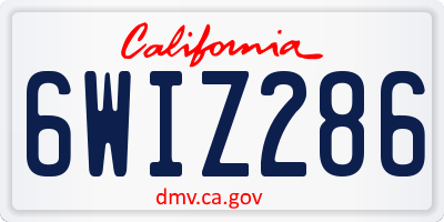 CA license plate 6WIZ286