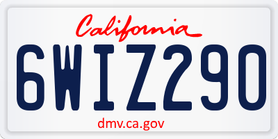 CA license plate 6WIZ290