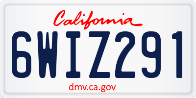 CA license plate 6WIZ291