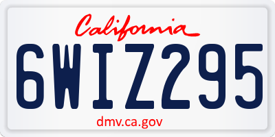 CA license plate 6WIZ295
