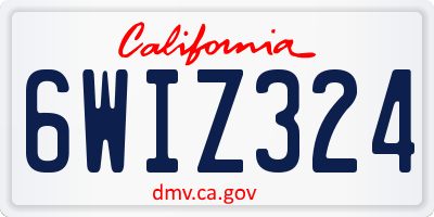 CA license plate 6WIZ324