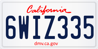 CA license plate 6WIZ335