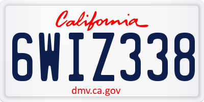 CA license plate 6WIZ338