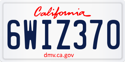 CA license plate 6WIZ370