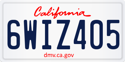 CA license plate 6WIZ405