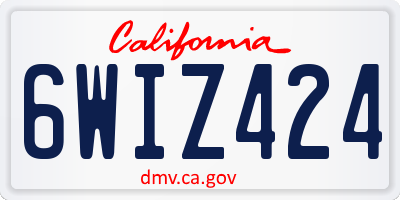 CA license plate 6WIZ424