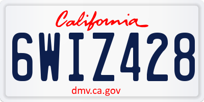CA license plate 6WIZ428