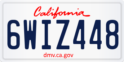 CA license plate 6WIZ448