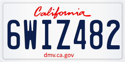 CA license plate 6WIZ482