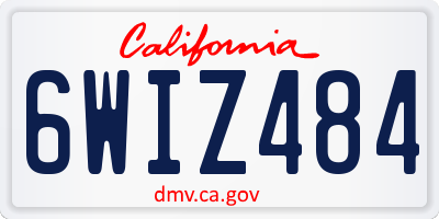 CA license plate 6WIZ484