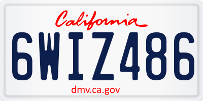 CA license plate 6WIZ486