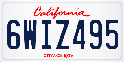 CA license plate 6WIZ495