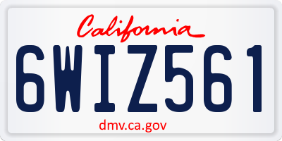 CA license plate 6WIZ561
