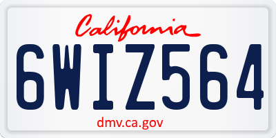 CA license plate 6WIZ564