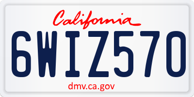 CA license plate 6WIZ570