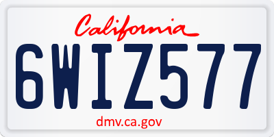 CA license plate 6WIZ577