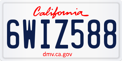 CA license plate 6WIZ588