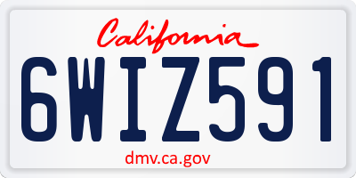 CA license plate 6WIZ591