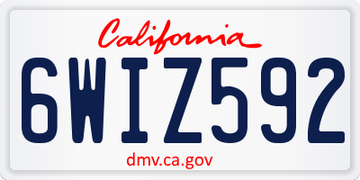 CA license plate 6WIZ592