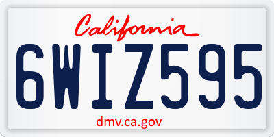 CA license plate 6WIZ595