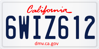 CA license plate 6WIZ612